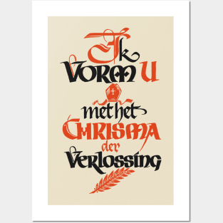 Old typographic religious card Posters and Art